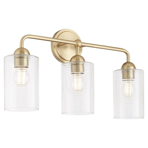 Quorum Charlotte 3Lt Vanity, Aged Brass/Clear