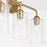 Quorum Charlotte 3Lt Vanity, Aged Brass/Clear