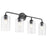 Quorum Charlotte 4Lt Vanity, Matte Black/Clear