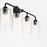 Quorum Charlotte 4Lt Vanity, Matte Black/Clear