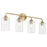 Quorum Charlotte 4Lt Vanity, Aged Brass/Clear