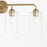 Quorum Charlotte 4Lt Vanity, Aged Brass/Clear