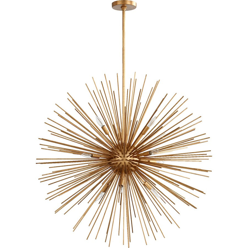 Quorum Electra 10 Light Pendant, Gold Leaf