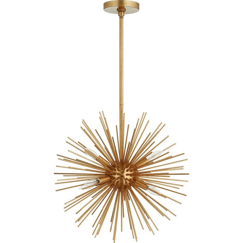 Quorum Electra 6 Light Pendant, Gold Leaf