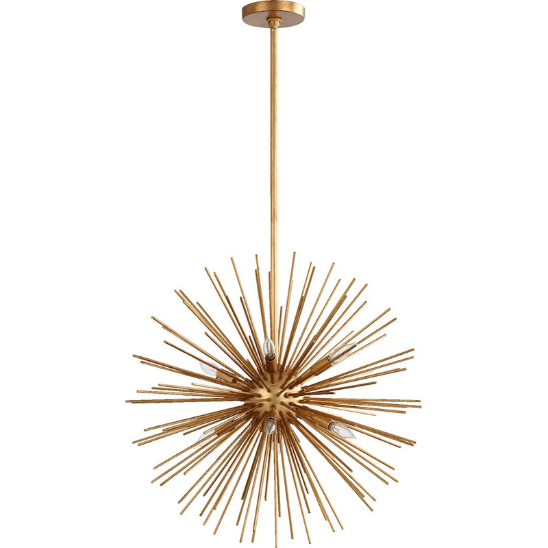 Quorum Electra 8 Light Pendant, Gold Leaf