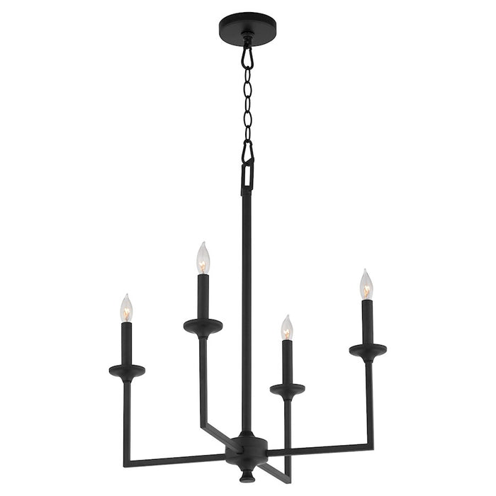 Quorum Eldorado 4Lt Chandelier, Matte Black