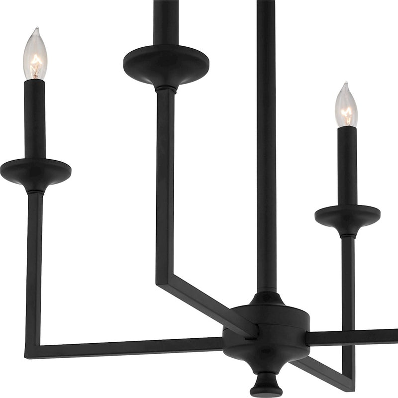 Quorum Eldorado 4Lt Chandelier, Matte Black