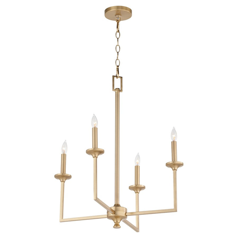 Quorum Eldorado 4Lt Chandelier, Aged Brass
