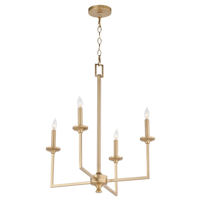 Quorum Eldorado 4Lt Chandelier, Aged Brass