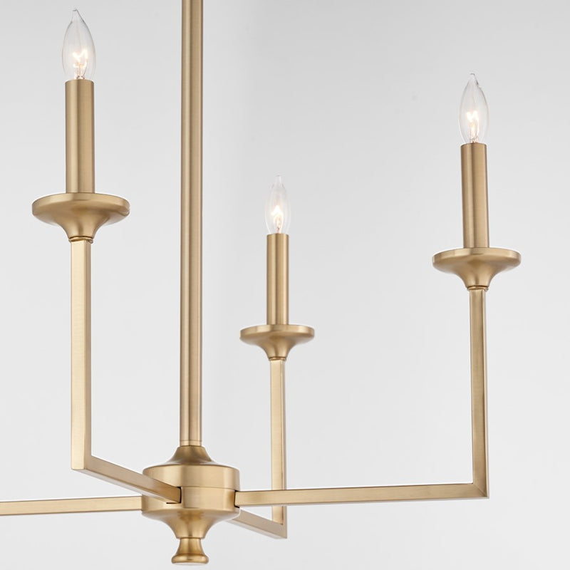 Quorum Eldorado 4Lt Chandelier, Aged Brass