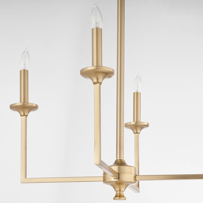 Quorum Eldorado 4Lt Chandelier, Aged Brass