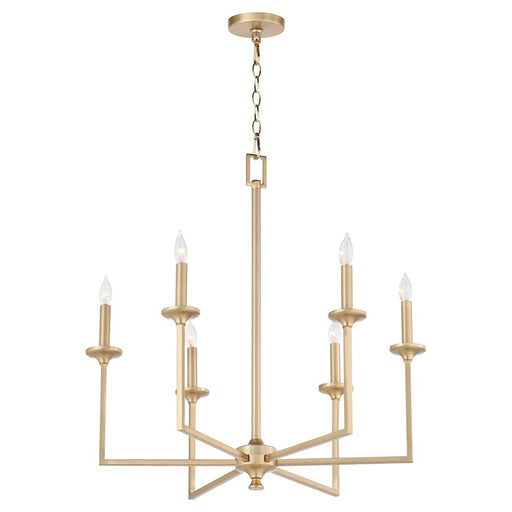Quorum Eldorado 6Lt Chandelier, Aged Brass