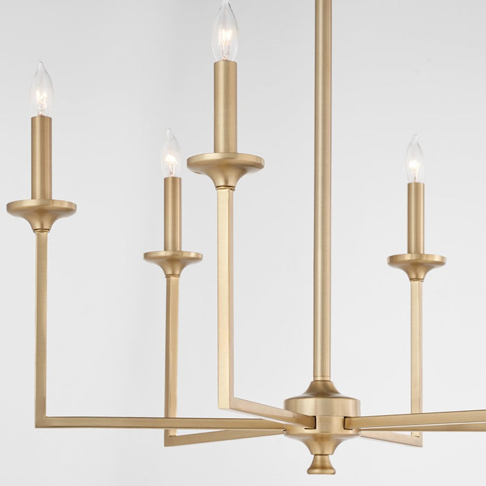 Quorum Eldorado 6Lt Chandelier, Aged Brass