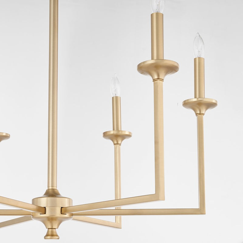 Quorum Eldorado 6Lt Chandelier, Aged Brass