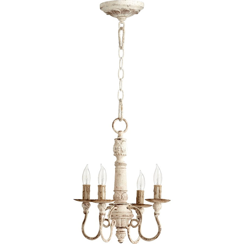 Quorum Salento 4 Light Chandelier, Persian White