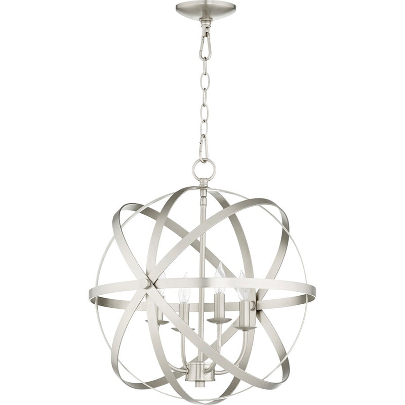 Quorum Celeste 4 Light 19' Chandelier, Satin Nickel
