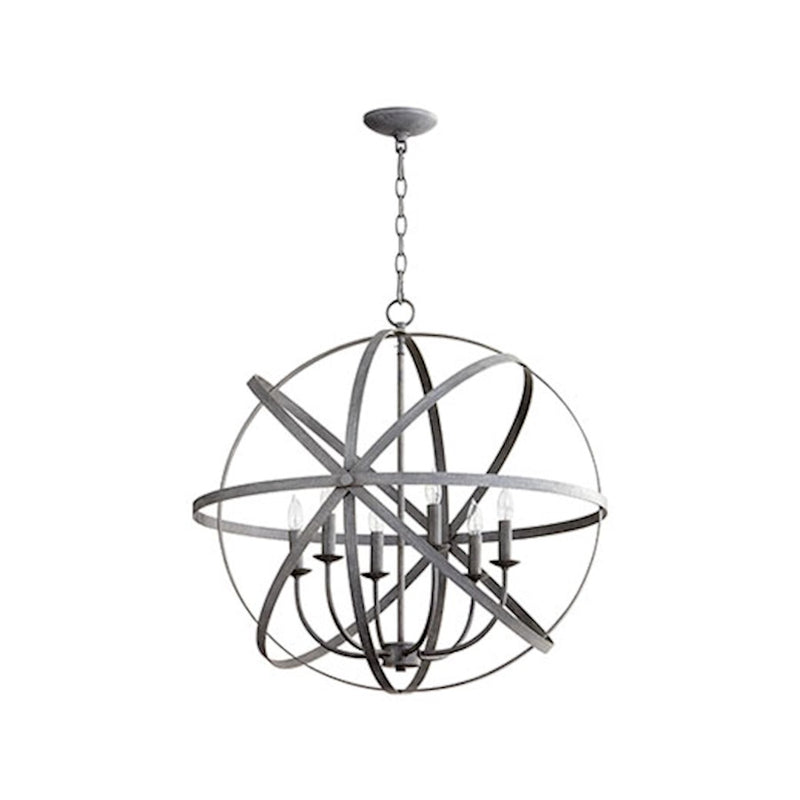 Quorum Celeste 6 Light Sphere, Zinc