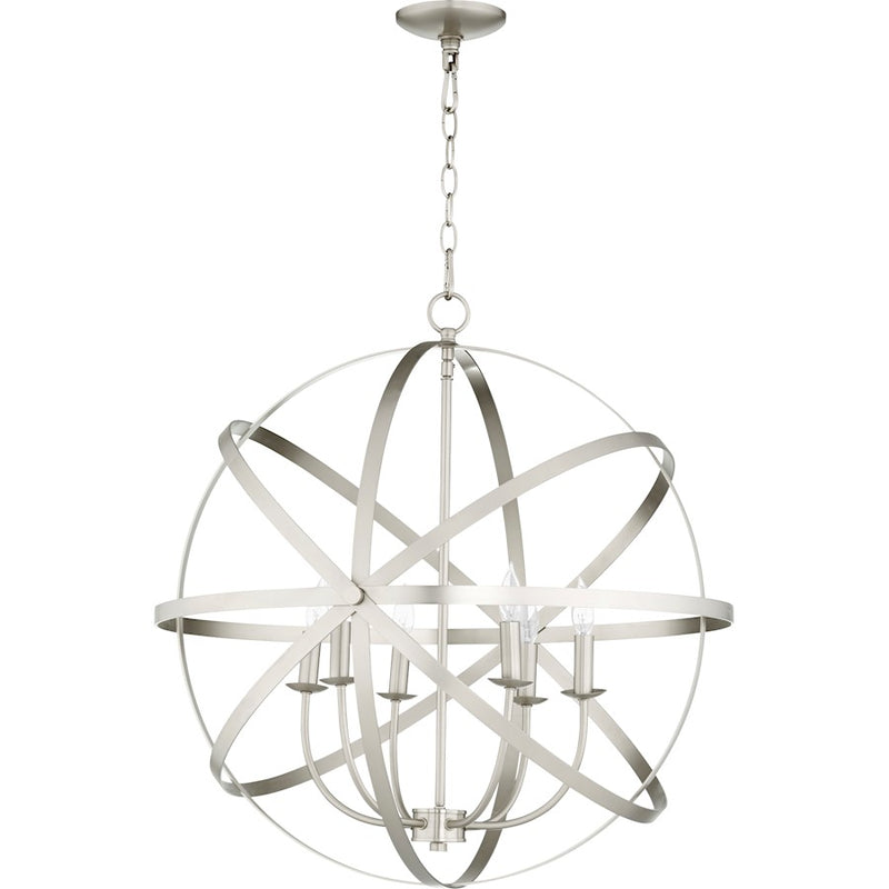 Quorum Celeste 6 Light 25.5' Chandelier, Satin Nickel