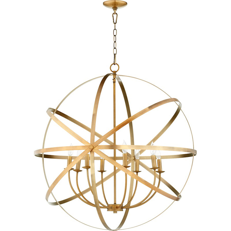 Quorum Celeste 8 Light 33' Chandelier, Aged Brass