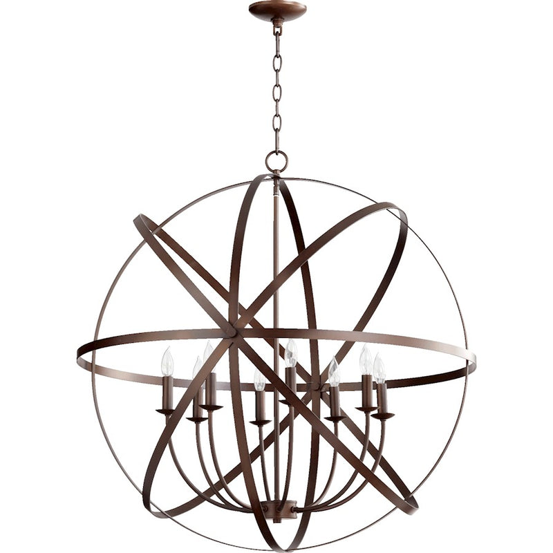 Quorum Celeste 8 Light Chandelier, Oiled Bronze