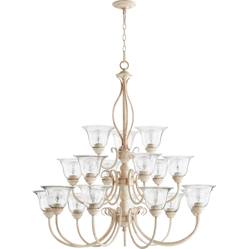 Quorum Spencer 18 Light 38.5" Chandelier, White/Clear Seeded