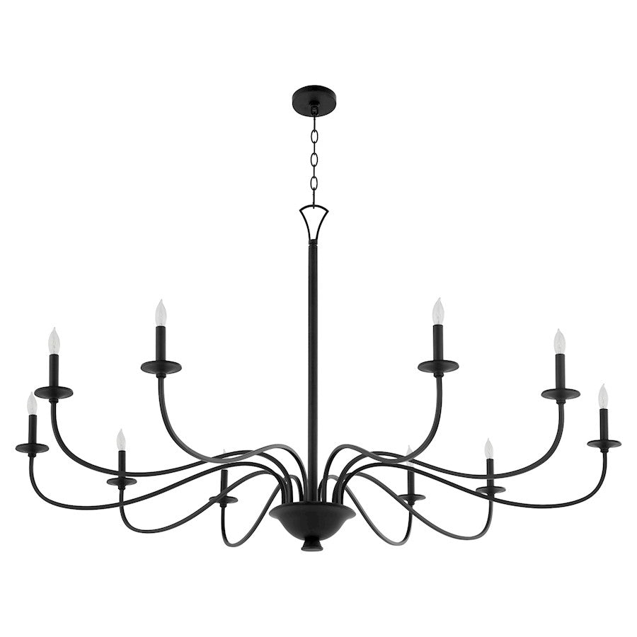 Quorum Maryse 10Lt Chandelier, Matte Black - 6021-10-59