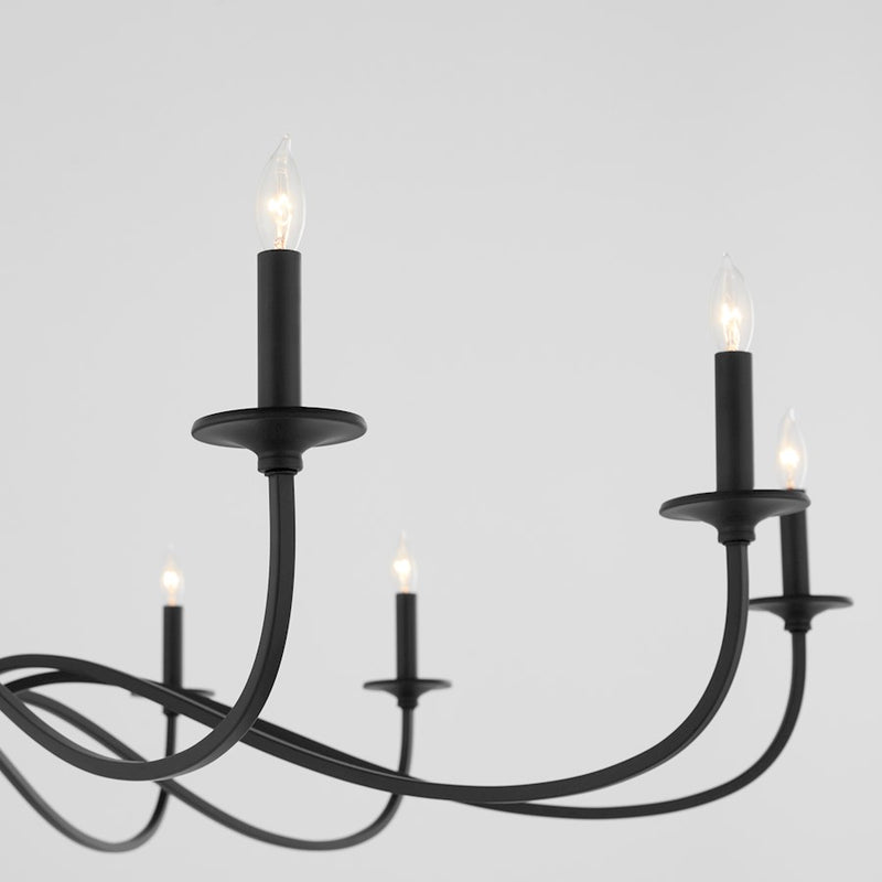Quorum Maryse 10Lt Chandelier, Matte Black