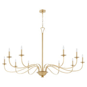 Quorum Maryse 10Lt Chandelier, Aged Brass - 6021-10-80