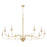 Quorum Maryse 10Lt Chandelier, Aged Brass - 6021-10-80