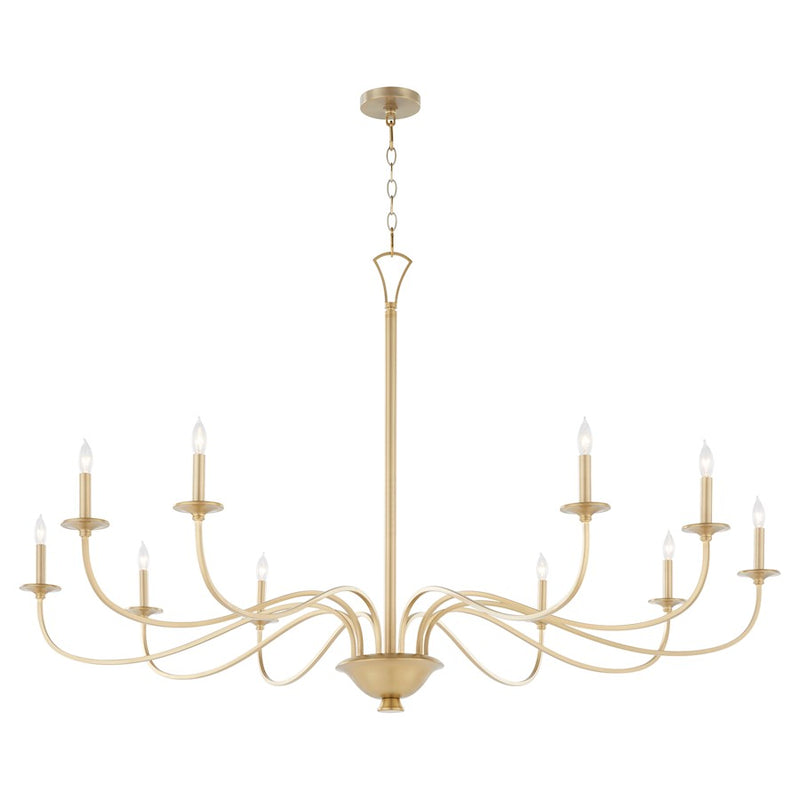 Quorum Maryse 10Lt Chandelier, Aged Brass