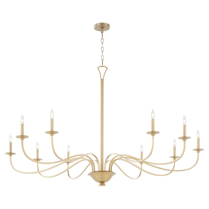 Quorum Maryse 10Lt Chandelier, Aged Brass