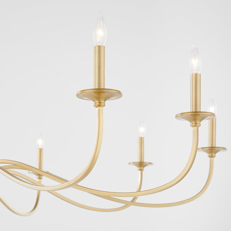 Quorum Maryse 10Lt Chandelier, Aged Brass