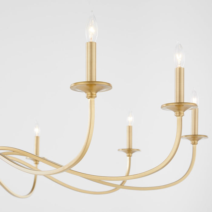 Quorum Maryse 10Lt Chandelier, Aged Brass