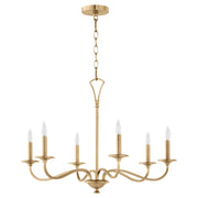 Quorum Maryse 6Lt Chandelier, Aged Brass - 6021-6-80