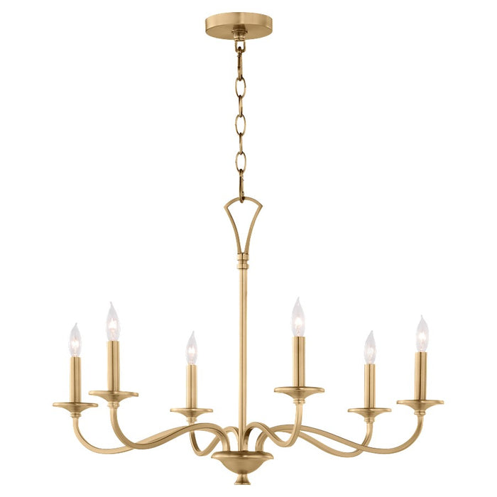 Quorum Maryse 6Lt Chandelier, Aged Brass