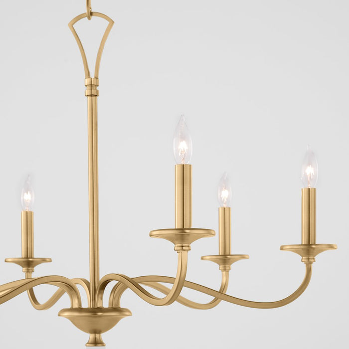 Quorum Maryse 6Lt Chandelier, Aged Brass