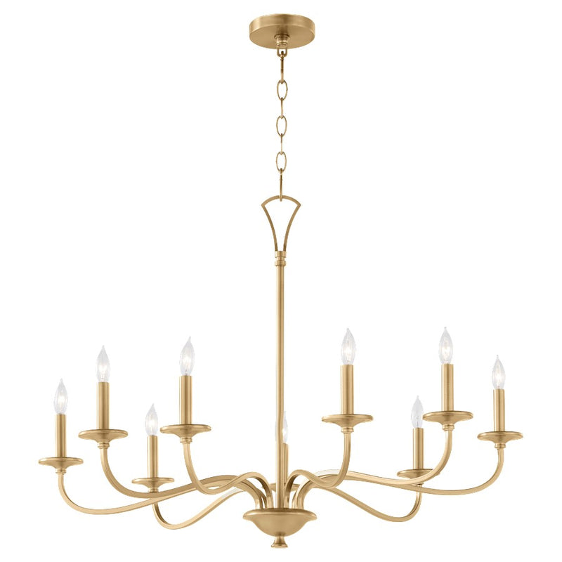 Quorum Maryse 9Lt Chandelier, Aged Brass