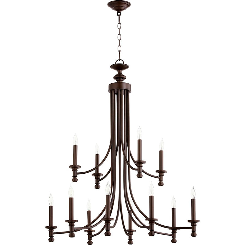 Quorum Rossington 12 Light 31.5' Chandelier, Oiled Bronze