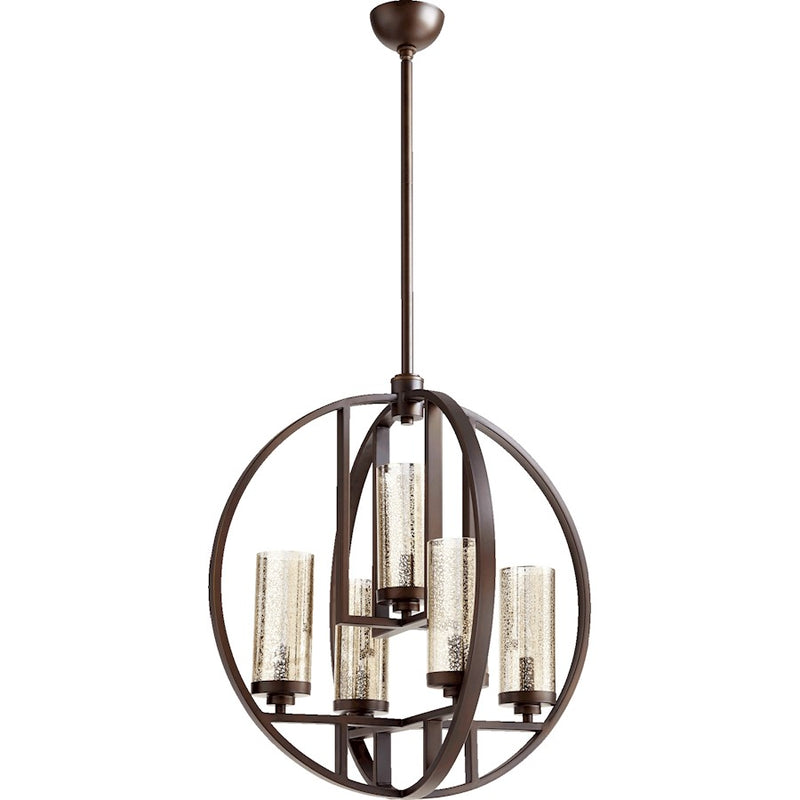 Quorum Julian 5 Light Chandelier, Oiled Bronze