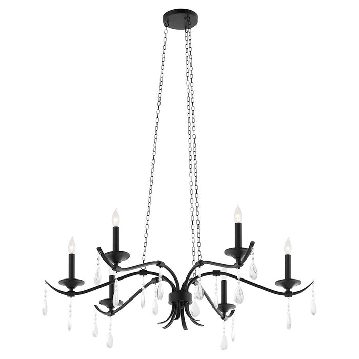 Quorum Lorelei 6Lt 36" Chandelier, Matte Black