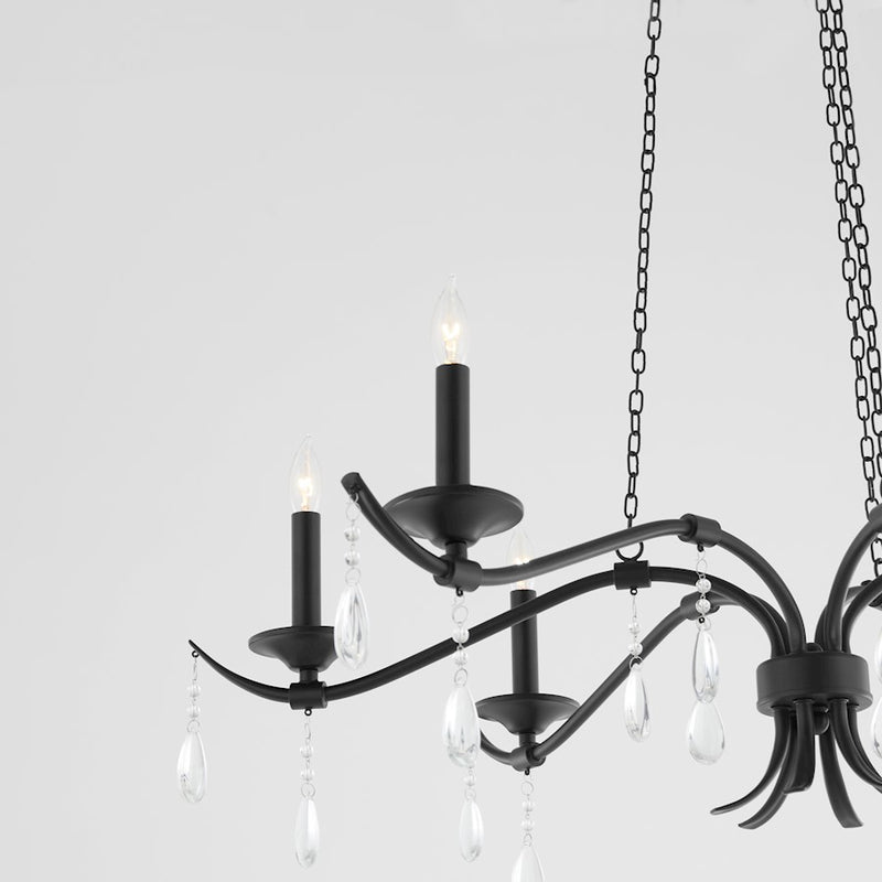 Quorum Lorelei 6Lt 36" Chandelier, Matte Black
