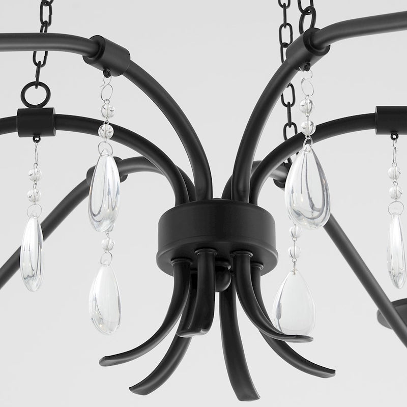 Quorum Lorelei 6Lt 36" Chandelier, Matte Black