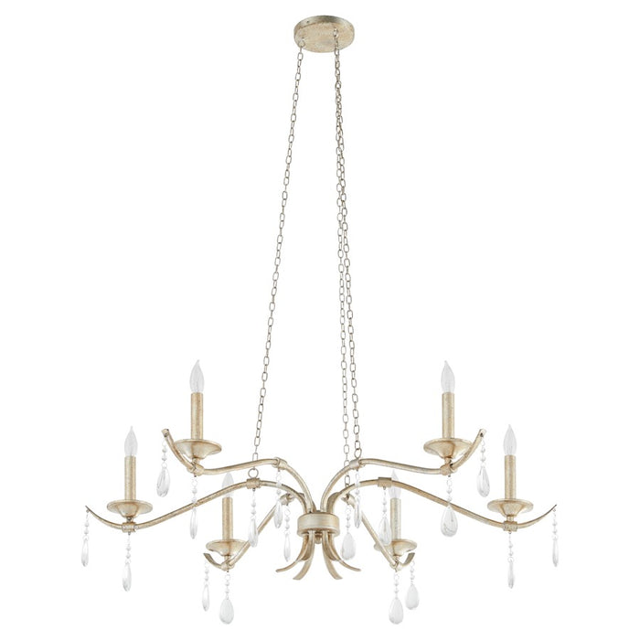 Quorum Lorelei 6Lt 36" Chandelier, Aged Silver Leaf - 603-6-60