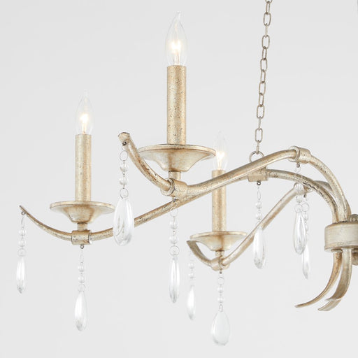 Quorum Lorelei 6Lt 36" Chandelier, Aged Silver Leaf