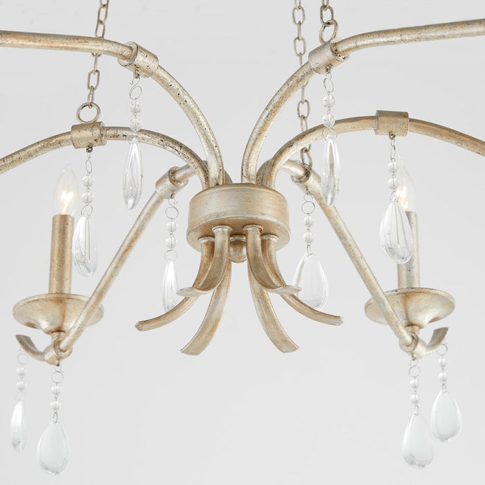 Quorum Lorelei 6Lt 36" Chandelier, Aged Silver Leaf