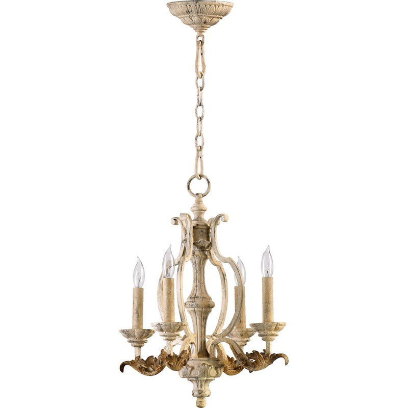 Quorum Florence 4 Light Chandelier, Persian White