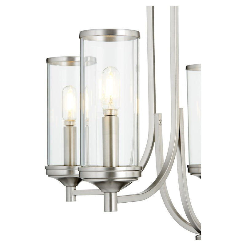 Quorum Collins 5 Light Chandelier, Satin Nickel