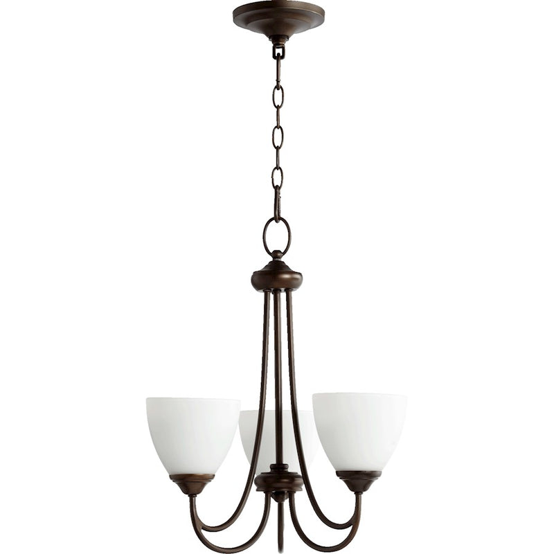 Quorum Brooks 3 Light Chandelier, Oiled Bronze