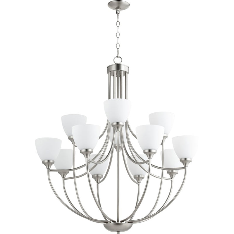 Quorum Enclave 12 Light 35' Chandelier, Satin Nickel