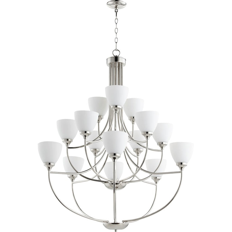Quorum Enclave 15 Light 38.5' Chandelier, Polished Nickel